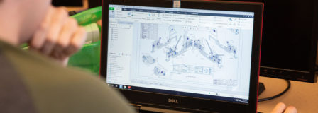 CAD drawing on a computer screen