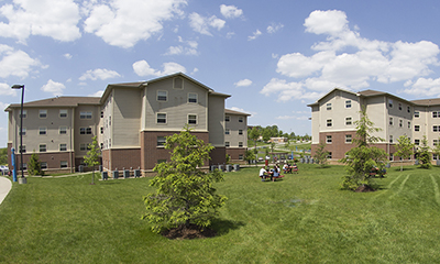 on campus housing buildings