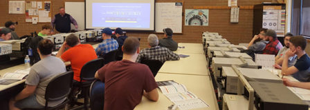 HVAC and Electronic students watching a presentation