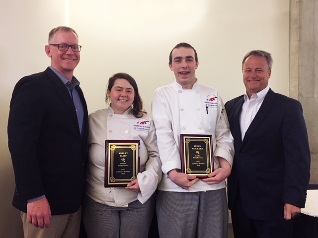 culinary students accepting their scholarships
