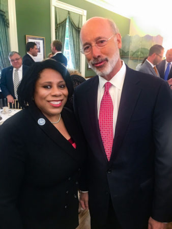 Dr. Harvey-Smith with Governor Wolf at the America250PA Kickoff Event