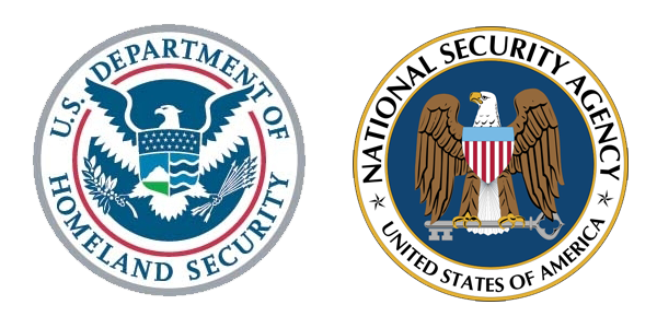logos for the National Security Agency and The US Department of Homeland Security