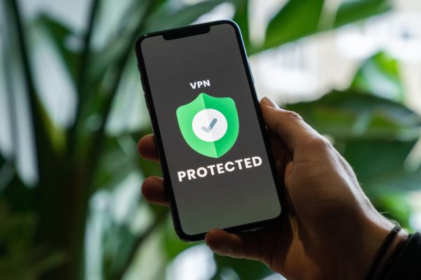 phone with a sheild symbol saying VPN Protected