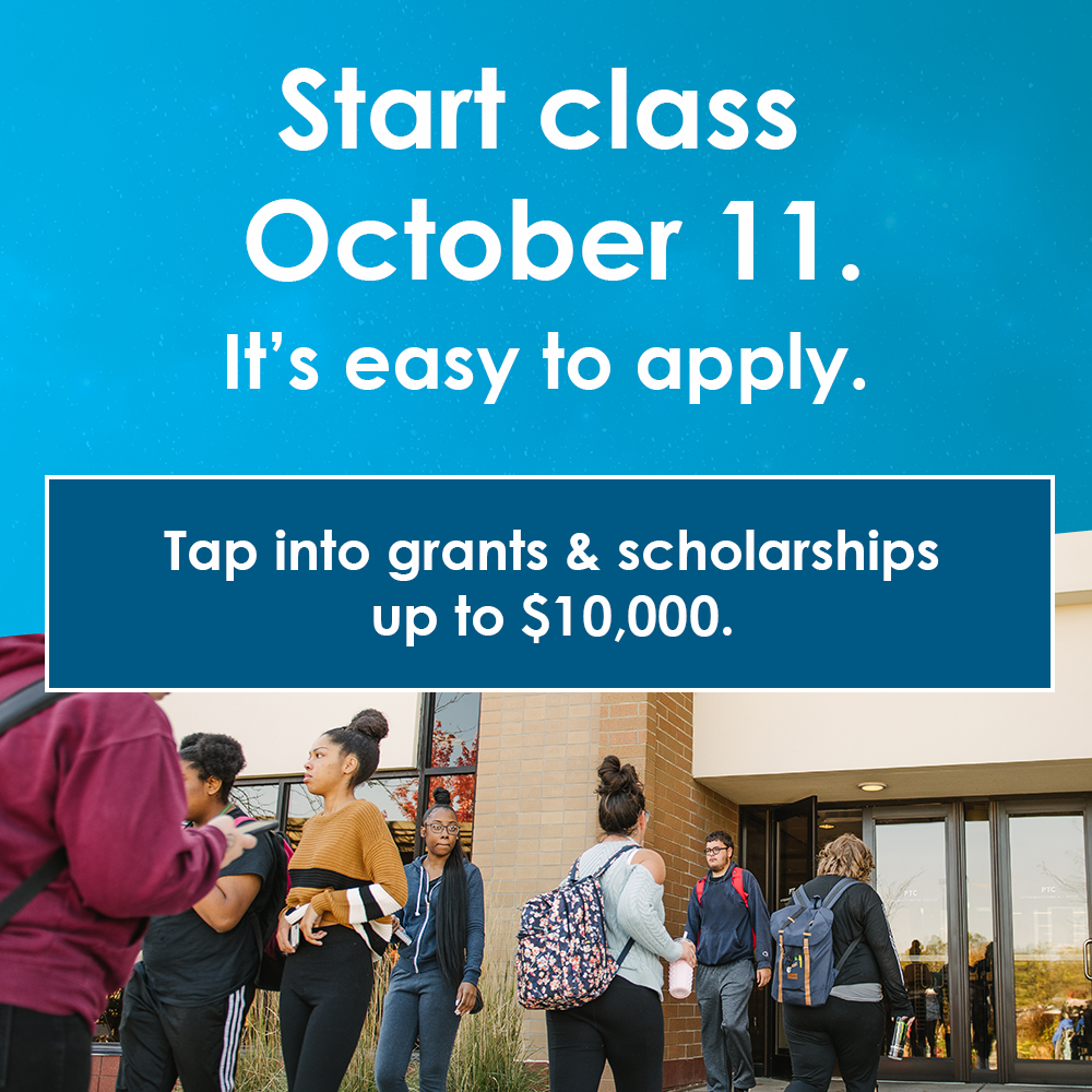 October classes start October 11. It's easy to apply.